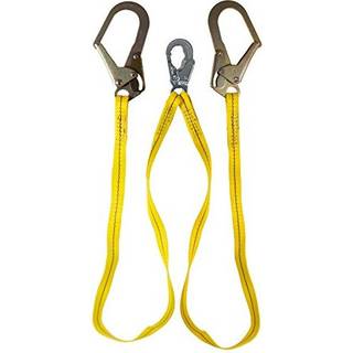 Guardian Fall Protection 01271 6-fods dobbeltben ikke-shock absorberende lanyard med armeringsskrog