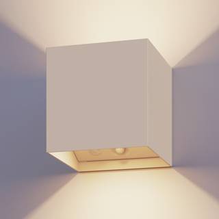 Calex Udendørs væglampe med bevægelsessensor Volterra, Creme/amber, Stue/spisestue, Aluminium, Moderne,