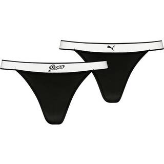 Women's Puma String Thongs (2-pack), Black, Size M, Clothing - Black - M