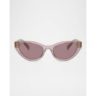 Miu Miu Kvinde MU A04S 12W20I Solbriller Acetat Violet Brun Sommerfugl Normal