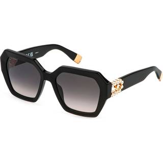 Furla Kvinde SFU880S 700S Solbriller Acetat Sort Grå Geometrisk Normal Skygge