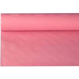 8m Papirdug Lyserød med Damaskprægning – Perfekt til fest og nem oprydning