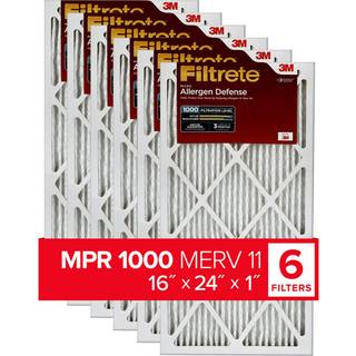 Filtrete 16x24x1 Air Filter MPR 1000 MERV 11 Micro Allergen Defense 6-Pack (n?jagtige dimensioner 15.81x23.81x0.81)