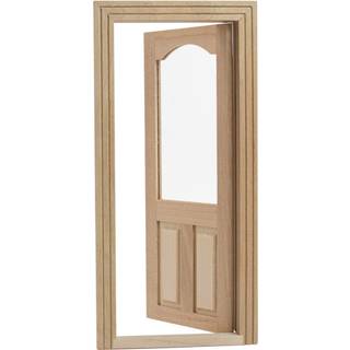 Auear 1:12 Dollhouse Miniature Furniture Unpaint Wood D?re til DIY Scene Doll Home Furniture Craft (2 panelstil A)