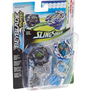 Beyblade Burst Turbo Slingshock Dual Pack Dullahan D4 og Dark-X Nepstrius N4-2 Højre-spin kæmpende topper 8 E4749