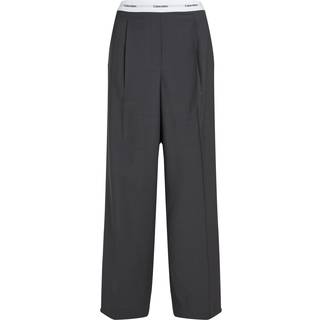 Tropical Wool Blend Trousers - Grey - XS