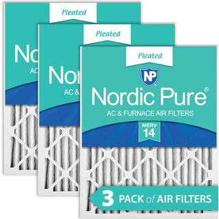 Nordic Pure 20x25x2 (19 1/2 x 24 1/2 x 1 3/4) Plisserede Merv 14 Air Filters 3 Pack