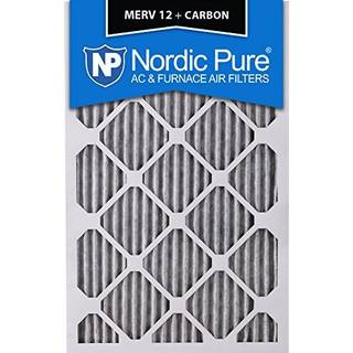 Nordic Pure 16x25x1 (15 1/2 x 24 1/2 x 3/4) Furnace Air Filters Merv 12 plisseret plus carbon 3 -pakke