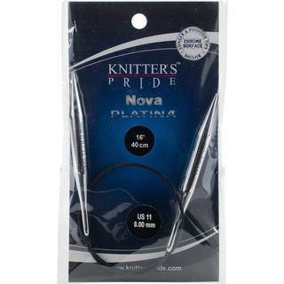 Knitter's Pride-Nova Platina Fast cirkulære nåle 16 """" Størrelse 11/8mm