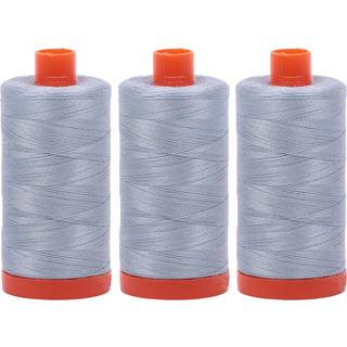 Bundt af 3 store 1422 yard spoler af Aurifil 50WT egyptisk bomuldstr?d Farve: Artic Sky No. A1050-2612