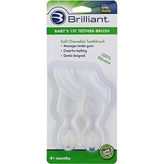 Str?lende babys 1. tandb?rste - Silikone F?rste tandb?rste til babyer og sm?b?rn i alderen 4 m?neder gammel og op ad oral pleje skal have sp?dbar