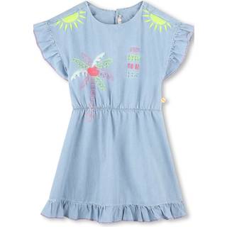 Billieblush Billieblush Blue Denim Skater Dress With Embroidery Detail