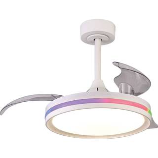 Mantra Iluminación LED-loftventilator North hvid DC støjsvag Ø 91 cm CCT RGB North, dæmpbar, Hvid/opal, Stue/spisestue, Plast, Moderne