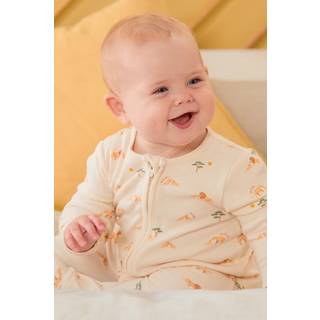 Mori MORI Cream Lion Print Supersoft 2 Way Zip Up Sleepsuit