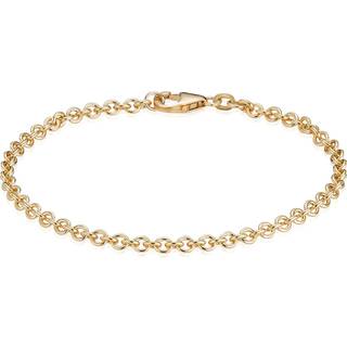 BNH - Rund anker guld / hvidguld armbånd med karabin lås