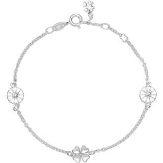 Lund Copenhagen sølv Marguerit armbånd med firkløver