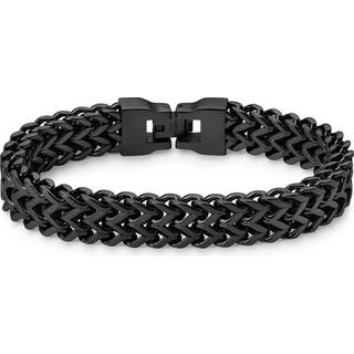 Sort Rustfri Stål Rævehale Kæde Armbånd