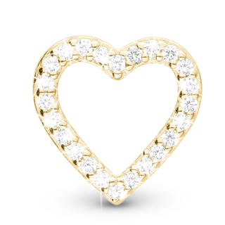 Christina Jewelry Shimmery Heart forgyldt charm til sølvarmbånd på 4 mm