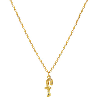 Maanesten Halskæde - F Alphabet - Gold Colour
