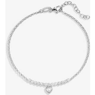 Simply Silver Simply Silver Silver Tone 925 Cubic Zirconia Mini Tennis Heart Bracelet