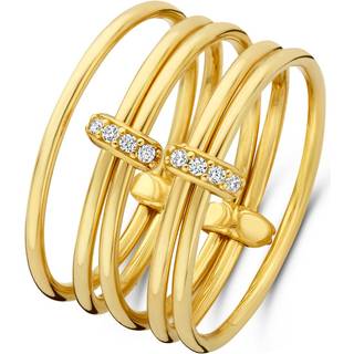 Isabel Bernard Cour d'Honneur Adora 14 karat golden 5-piece multiring with zirkonia stones IB330106