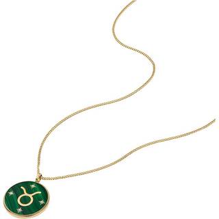 Fossil Written in the Stars Gold-Tone Stainless Steel Green Malachite Taurus Pendant Ladies Necklace JF04839710