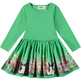 Molo Candi Long-Sleeved Dress Bonnie Patch 104cm  Grøn  104 cm  kvinde