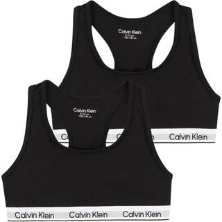 2 Pack Girls Bralettes - Icon Cotton Stretch - Black - 14-16 years