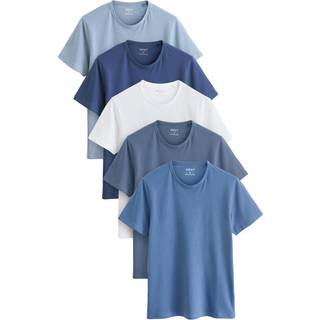 Next Mixed Blues Regular Fit 100% Cotton Layering T-Shirts 5 Pack