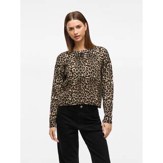 VILA dame cardigan VIRIL - Birch LEOPARD - L