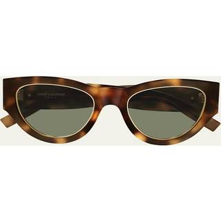 SAINT LAURENT Kvinde SL M94 RIM 001 Solbriller Acetat Havana Grøn Cat Eye