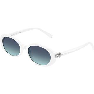 Tiffany Kvinde TF4242D 83929S Solbriller Acetat Hvid Blå Rund Normal Skygge