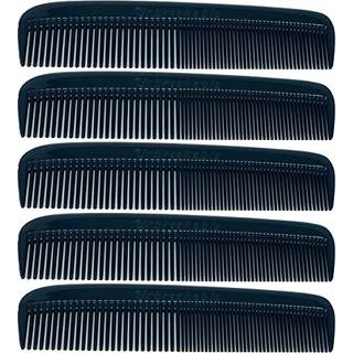 G.B.S (5 PACK) Pocket Comb Black Unbreakable Round Teeth Course Fin Pocket Beard & Mustache Combs For Men's Hair | Sideburns rejservenlige symmet