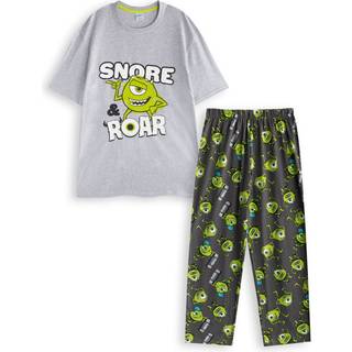 Vanilla Underground Vanilla Underground Black Mens Disney Monsters Inc Multicoloured Short Sleeve Long Leg 100% Cotton Pyjamas Set