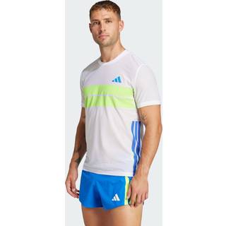 Adidas Men's Adizero Retro Tee White/Lucid Lemon, XL