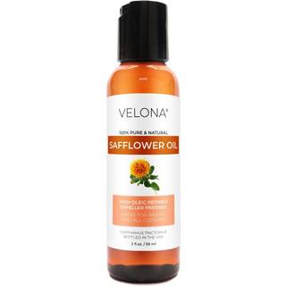 Safflower Oil fra Velona - 2 fl oz | 100 % ren og naturlig brerolie | Raffineret uddrivningspresset | Madlavning Hud Hr Fugtgivende krop og ans