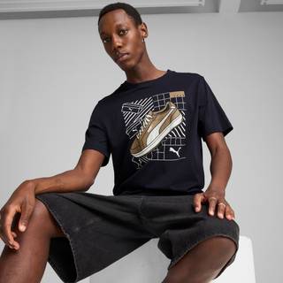 Men&#39;s Puma Graphics Sneaker T-Shirt, Blue, Size 44-46, Clothing - New Navy - 44-46