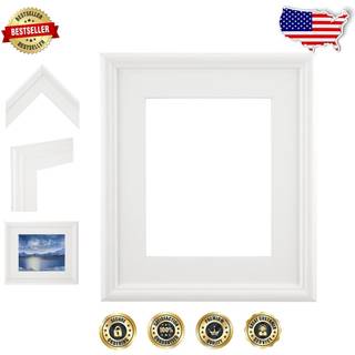 Kreativ Mark Plein Air Wooden Picture Frame - 8x10 White - Professionel enkelt ramme til kunstpaneler Str?kkede l?rredsbilleder og mere glas og b