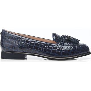 Moda in Pelle Moda in Pelle Evvaa Flat Slip on Tassle Leather Barrel Loafers