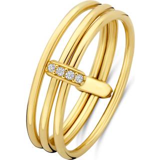 Isabel Bernard Cour d'Honneur Adora 14 karat golden 3-piece multiring with zirkonia stones IB330105