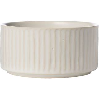 Skål riflet 12 cm, naturhvid