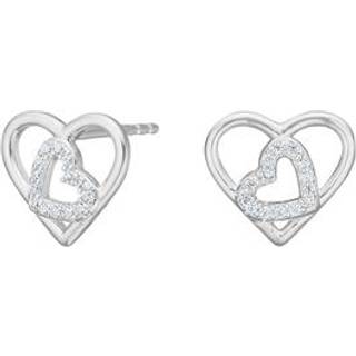 Joanli hjerteøreringe i sølv med cubic zirkonia