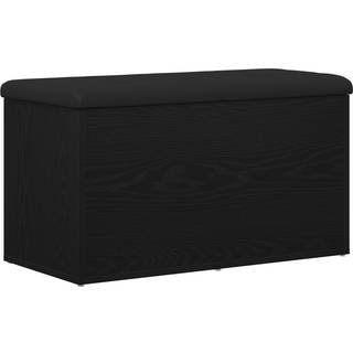 Opbevaringsbænk Med Dør Sort Eg 82 X 42 X 45 Cm Konstrueret Træ