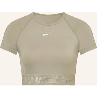 Kortærmet Nike Pro-Dri-FIT-croptop med grafik til kvinder - grøn - XS (EU 32-34)