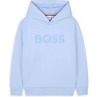 BOSStil drenge. J52028 Blå sweatshirt med hætte (4años= 102cm), Casual, Polyester, børnetøj