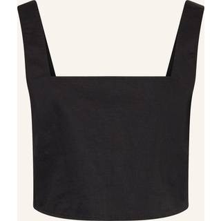 Soft Cotton Linen Twill Top - Black - M