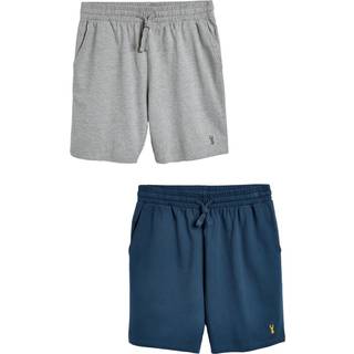 Next Blue/Grey Lightweight 100% Cotton Joggers Shorts 2 Pack
