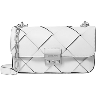 MK Tribeca Small Woven Leather Shoulder Bag - White - Michael Kors - ONE SIZE