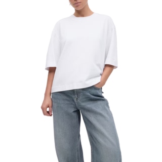 Gina Tricot-Basic boxy tee-t-shirts-Hvid-L-Dame