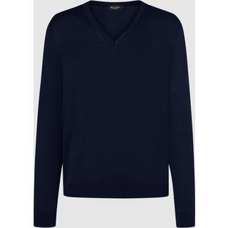 Maerz Herren V-Pullover blau unifarben